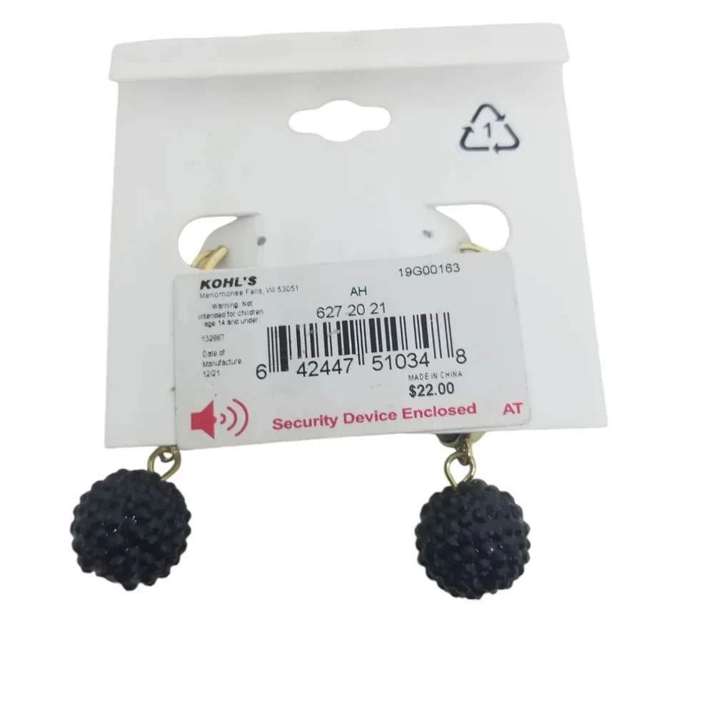 NINE WEST NWT BLACK COLLECTION 3 PAIR EARRINGS BUNDLE